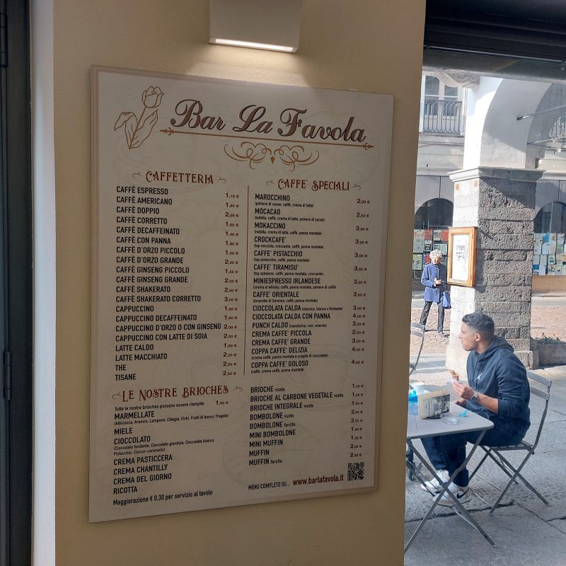 menu Grafiche Bar la Favola